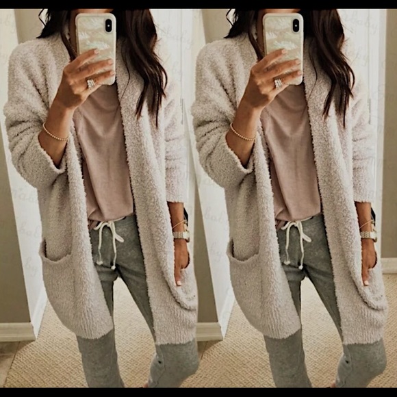 White fuzzy women’s cardigan - Picture 2 of 4